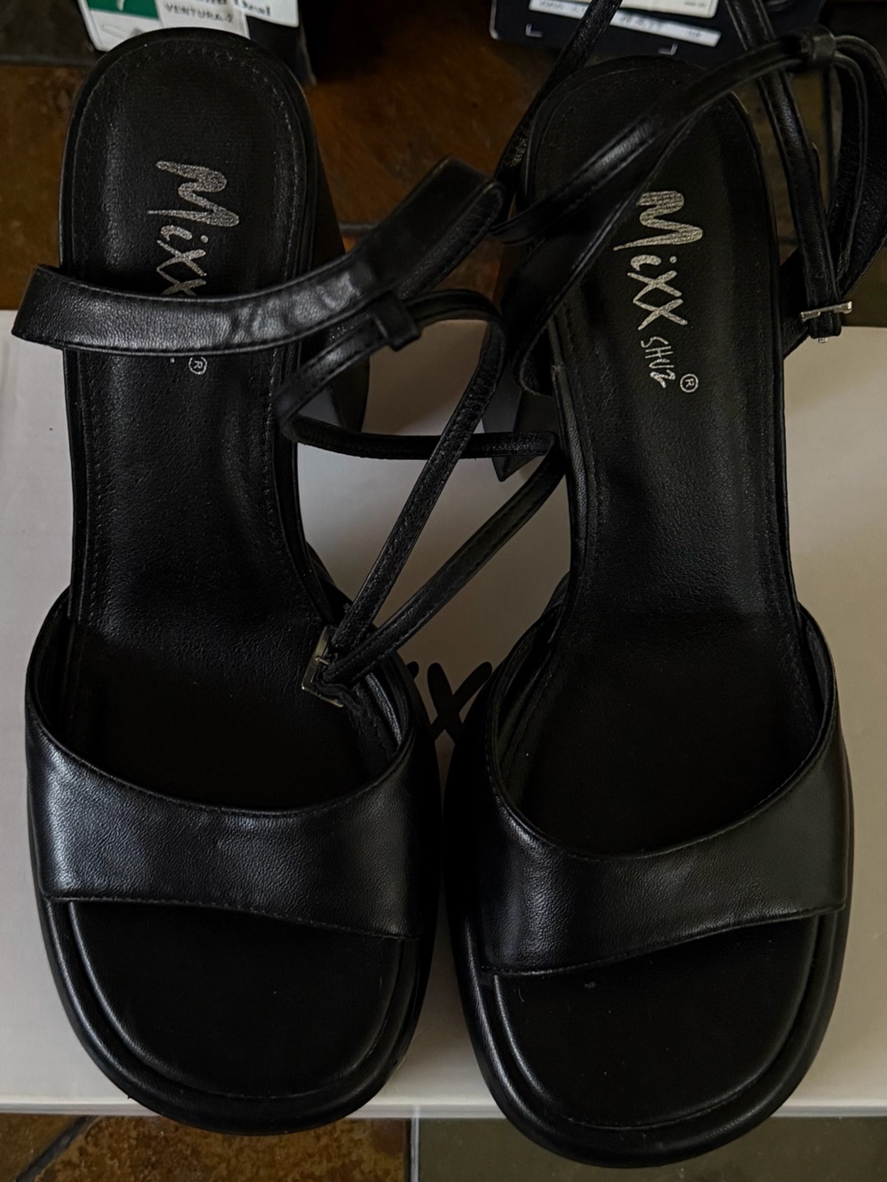 Black platform heels